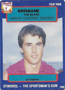 1990 AFL Scanlens Stimorol #112 Marcus Ashcroft Front